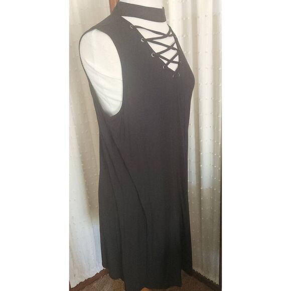 Another Love brand, bamboo fiber, black midi dress - Picture 3 of 9